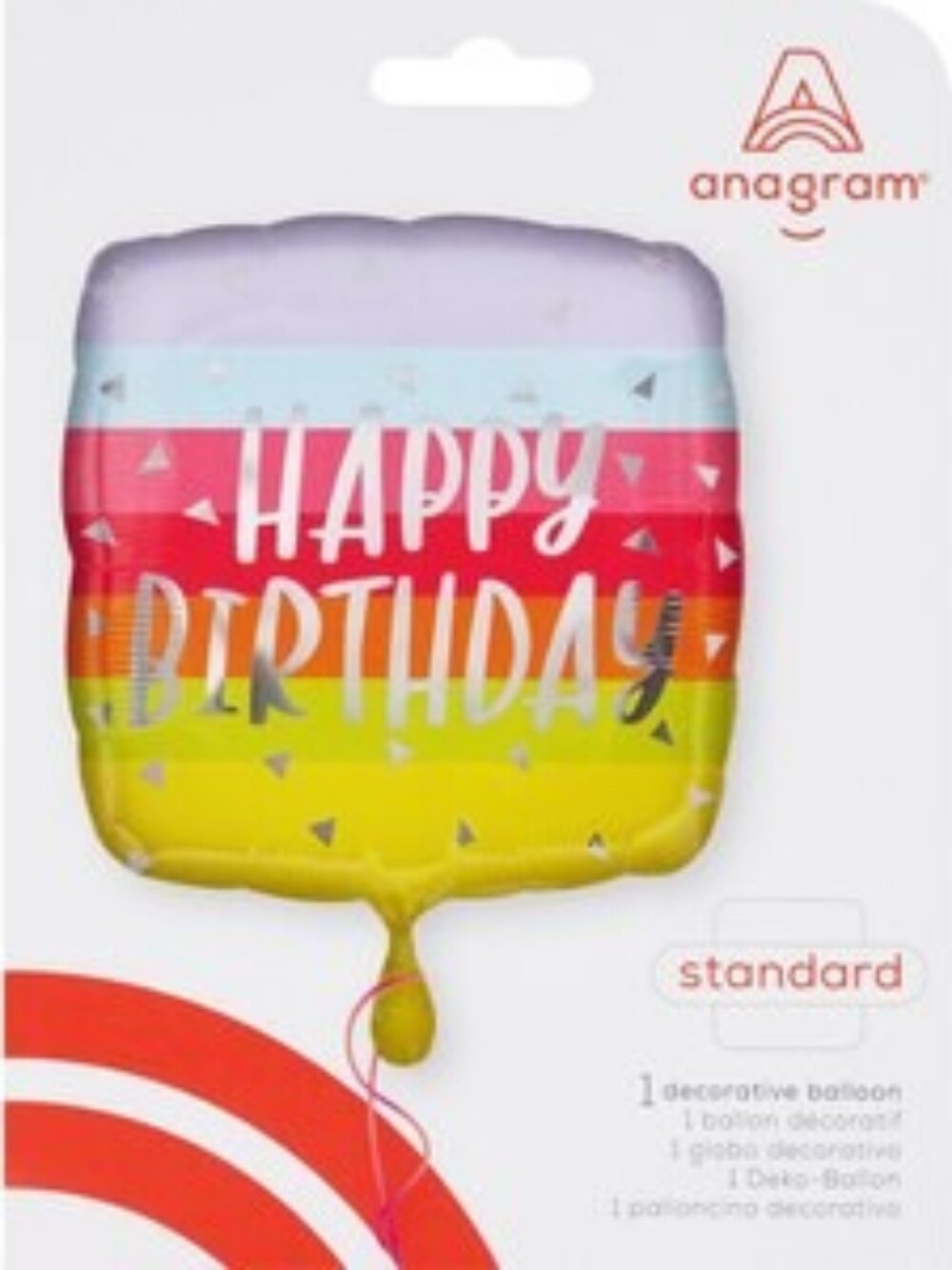 Anagram Rainbow 'Happy Birthday' Decorative Balloon - Multicolor